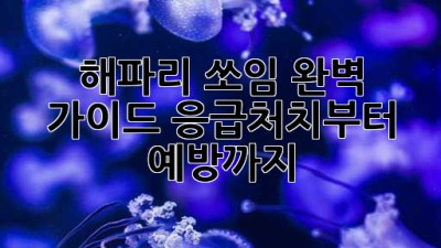 🏖️ 해파리 쏘임 완벽 가이드: 응급처치부터 예방까지! 🚑