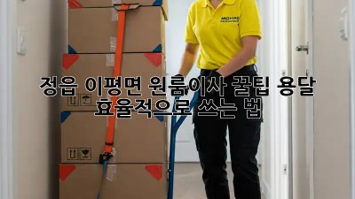 정읍 이평면 원룸이사 꿀팁🍯 용달 효율적으로 쓰는 법