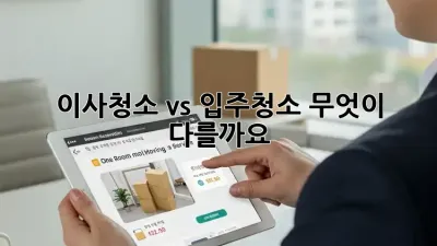 이사청소 vs 입주청소: 무엇이 다를까요?